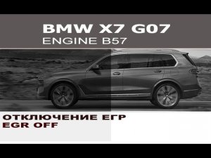 BMW X7 G07 40d отключение EGR / BMW X7 G07 40d EGR off