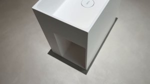 Тумба с раковиной Abber Stein AS2656 R 45 см R, подвесная, белый матовый
