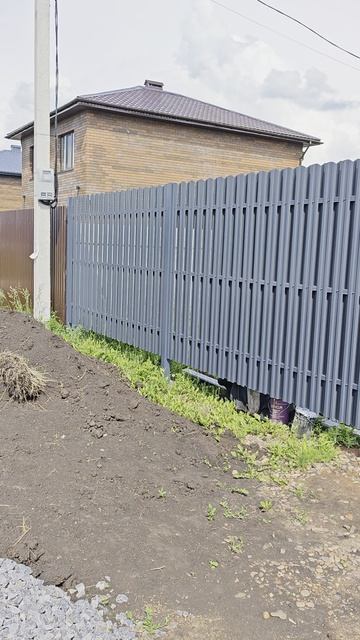 перед столбы 80х80 штакетник 2метра графит в шахматном порядке по боку столбы 60х60 профлист смотреть онлайн