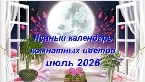 Лунный календарь комнатных растений и цветов на июль 2026 года