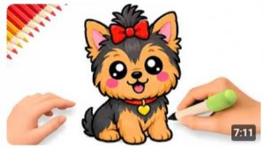 КАК ПРОСТО НАРИСОВАТЬ ЙОРКШИРСКУЮ СОБАКУ 🐶💕