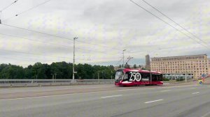 250 Трамвай для Санкт-Петербурга «Богатырь-М» №7880 на Володарском мосту, июнь 2026 года