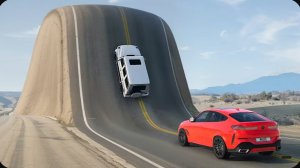 Cars vs Giant Bulge, Ledges on the Road and Giant Pit ▶️ BeamNG Drive