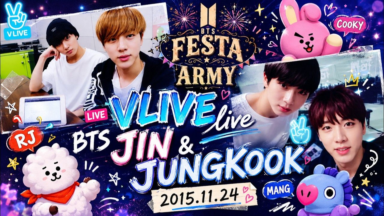 VLIVE live BTS JIN и JUNGKOOK 2015.11.24