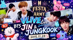 VLIVE live BTS JIN и JUNGKOOK 2015.11.24