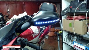 LED Подсветка в зеркала мотоцикла