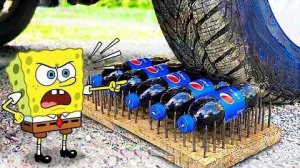 😱 Машинка против бутылок Pepsi! Кто выдержит? Мультики для детей, видео для детей