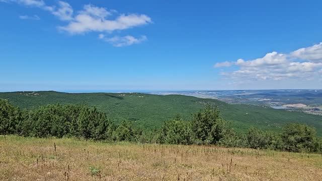 Муркум-Улле, вид на Севастополь, западное побережье, первую гряду крымских гор  - 1 (хребет, Крым)
