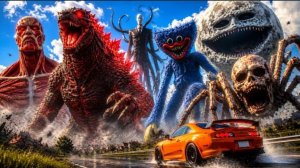 SUPRA vs 15 GIANT MONSTERS! (Godzilla, Dead Head, Colossal Titan) Развлечения и челленджи.