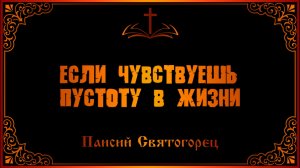 Паисий Святогорец. Если чувствуешь пустоту в жизни
