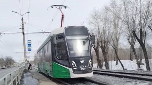 поездка на трамвае КТМ-28 ( 71-628-01 ) ( 2023 г.в ), борт 0100, маршрут 20