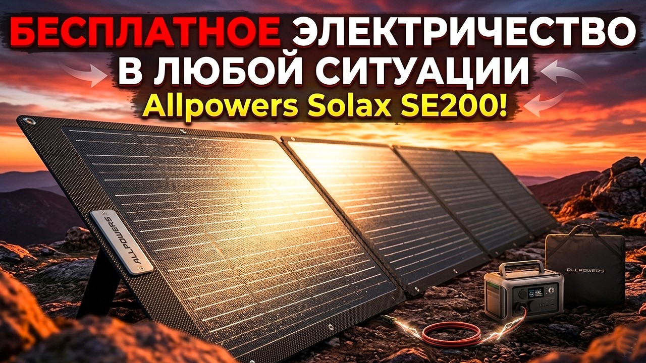 200W СОЛНЕЧНОЙ ЭНЕРГИИ ВЕЗДЕ | ALLPOWERS SOLAX SE200 полный обзор смотреть онлайн