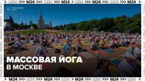 Массовая тренировка по йоге состоялась на Университетской площади - Москва 24