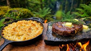 Стейк с макаронами и сыром: идеальная еда для пикника у костра 🔥
