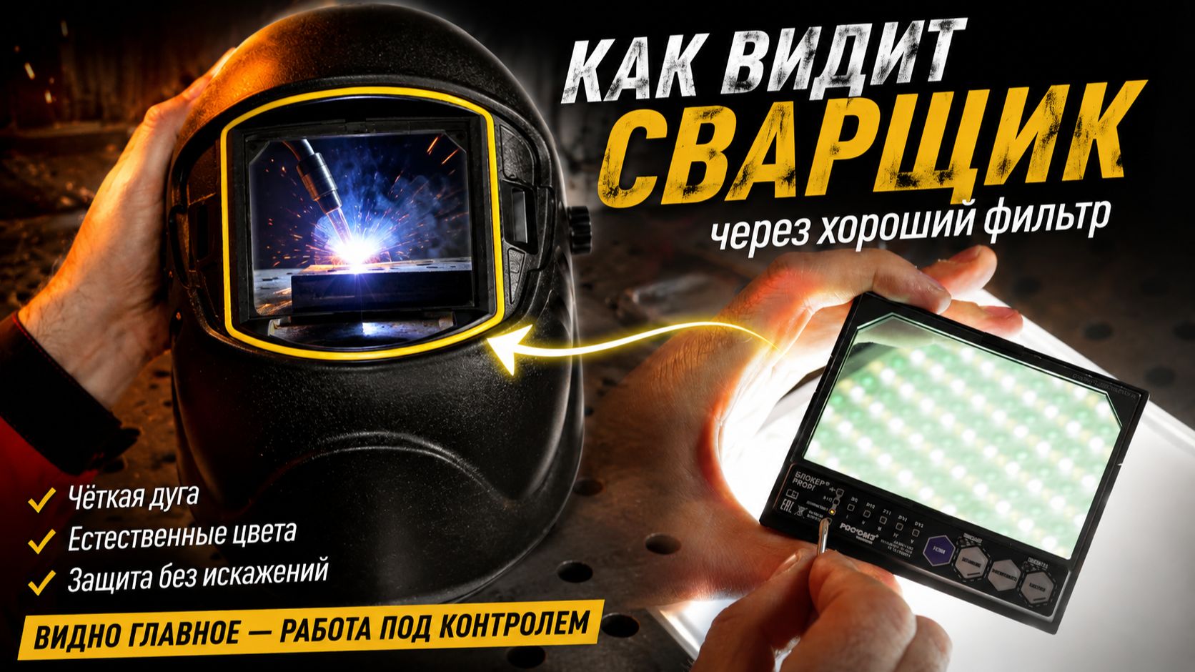 Как должен видеть сварщик через маску? / РОСОМЗ БЛОКЕР PROFI + Розыгрыш #сварка
