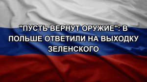 «Пусть вернут оружие»: в Польше ответили на выходку Зеленского