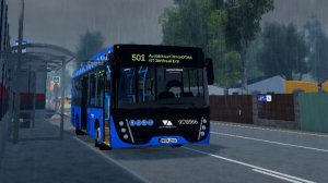 Работаю водителям автобуса МАЗ-206 по маршруту 501 в игре Зеленоград