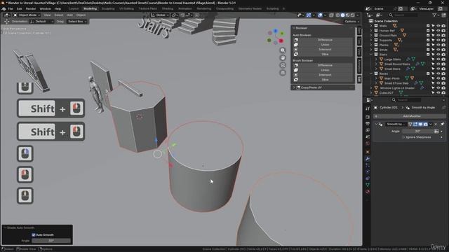 Blender 5 & UE5.7 Stylized Haunted Street Kit_part 3 смотреть онлайн