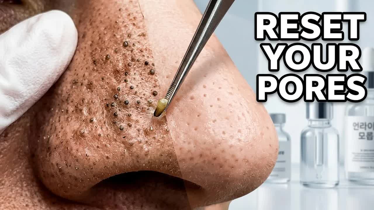 Глубокое очищение пор от черных точек | Корейский уход за кожей для чистого лица смотреть онлайн