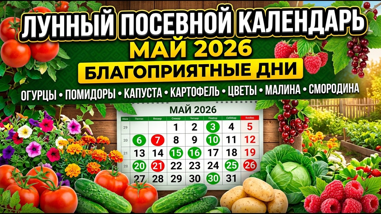 Лунный посевной календарь на МАЙ 2026 года, благоприятные дни | Когда сажать ничего НЕЛЬЗЯ