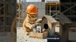 Мультик котик строитель