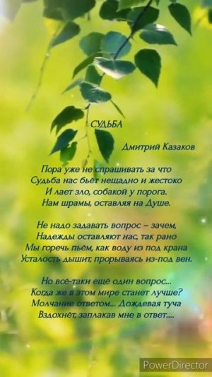СУДЬБА ｜ Автор Дмитрий Казаков ｜ трогательные стихи  #shorts