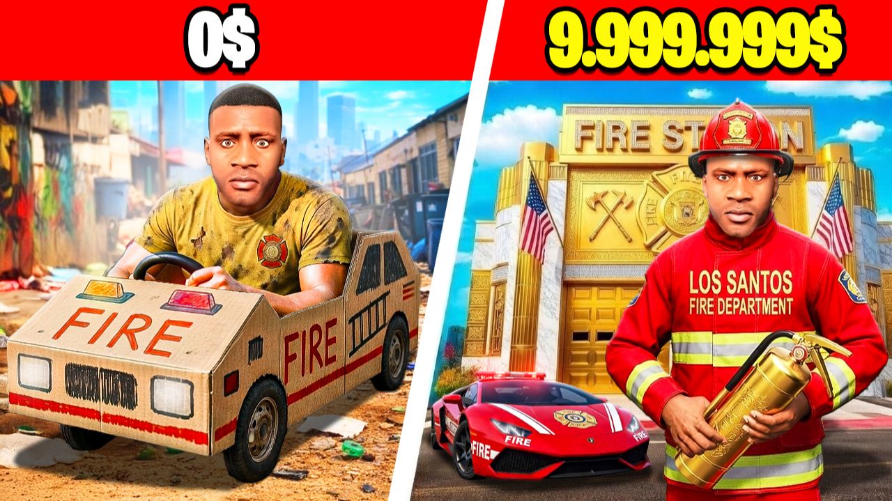 БЕДНЫЙ ПОЖАРНЫЙ vs БОГАТЫЙ ПОЖАРНЫЙ в ГТА 5! смотреть онлайн