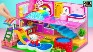 Как сделать домик Hello Kitty, спальню, колодец, игровую площадку с горкой #Миниатюрный дом своими р