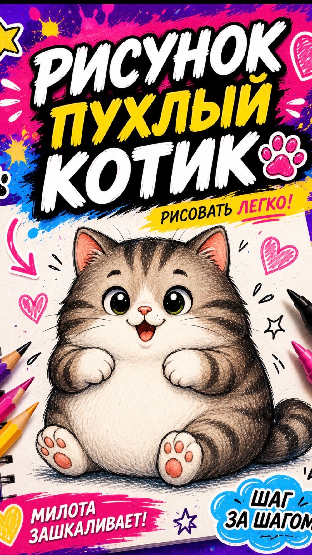 Рисунок. Пухлый котик смотреть онлайн