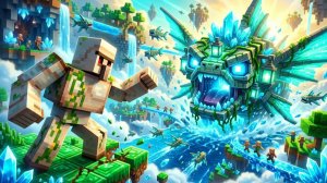 Война в Небесной реке в Minecraft — ГОЛЕМ СПАС МИР 💪