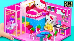 Постройте розовый миниатюрный домик Hello Kitty для ВАС и мамочки из картона ❤️ Миниатюрный домик св