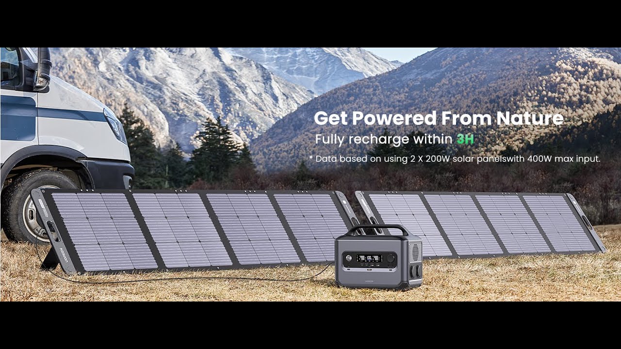 Распаковка и подключение зарядной станции UGREEN GS1200 (модель 15054) и солнечных панелей Choetech