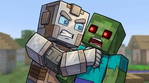 Погоня за роботом превращается в драку ｜ Анимация атаки зомби в Minecraft. Без магии