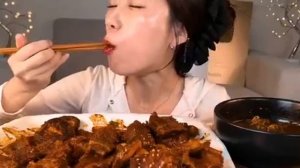 Мукбанг тушеные свиные ребра Еда на камеру