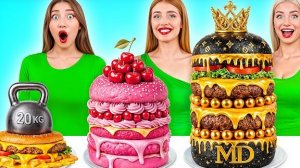Бедная vs Богатая vs Ультра Богатая еда Челлендж | Вкусные Кухонные Лайфхаки