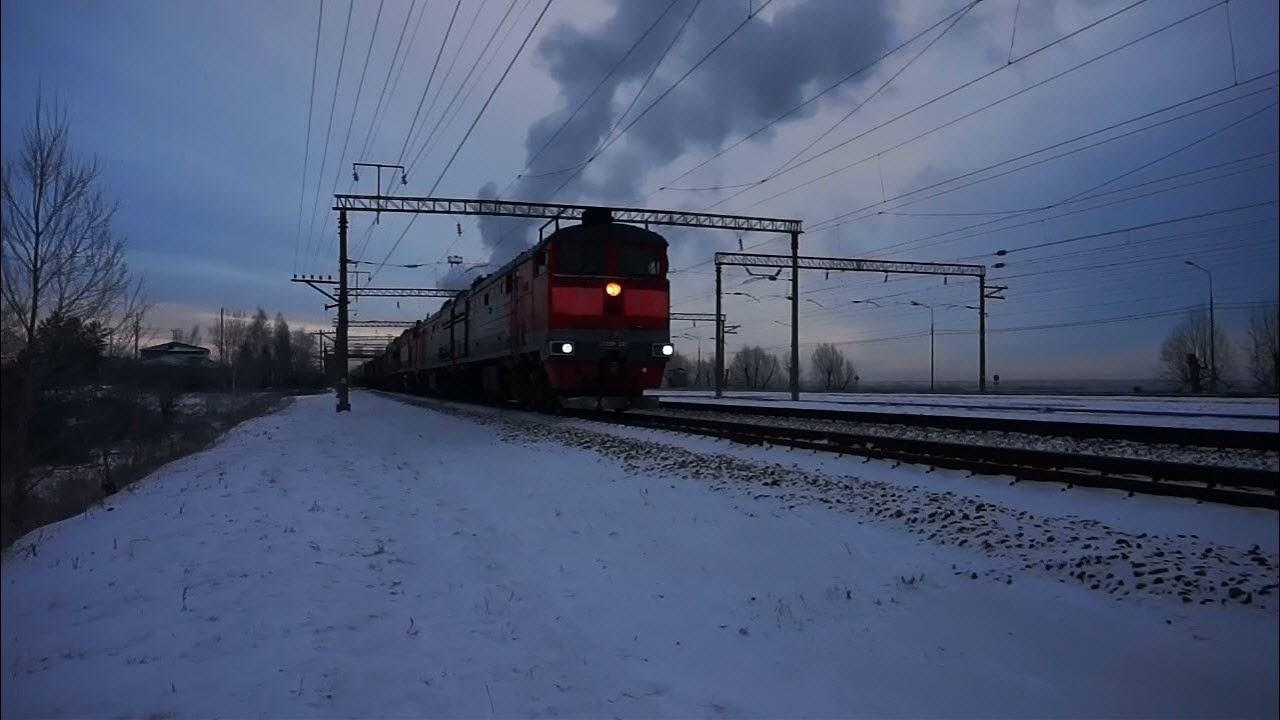 Тепловозы 2ТЭ10М-3387 и 2ТЭ10У-0192А/0538Б. Двойная тяга. Звук 10Д100. смотреть онлайн