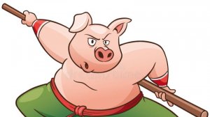 Наф-Наф применил потужный боевой приём.