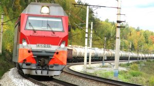«Двойная тяга» Электровозы «Гранит» с грузовым поездом 2ЭС10-019 + 2ЭС10-037