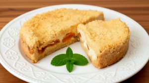 Королевская ватрушка с абрикосами - пирог с творогом без замеса теста