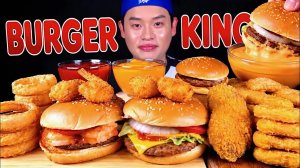 ASMR 버거킹 주니어 통새우 불고기 치즈와퍼🍔바삭킹 너겟킹 어니언링 먹방~! Burger King Cheese Burger With Nuggets Chicken MuKBang~!