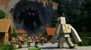 Битва босса-зомби из Minecraft против железного голема! История войны в деревне 😱🔥