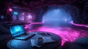 Ambient Deep Work ~ Cyber Cave Focus ~ Neon Atmosphere ~ Study Lofi ~ Deep Focus Flow State-(1080p30