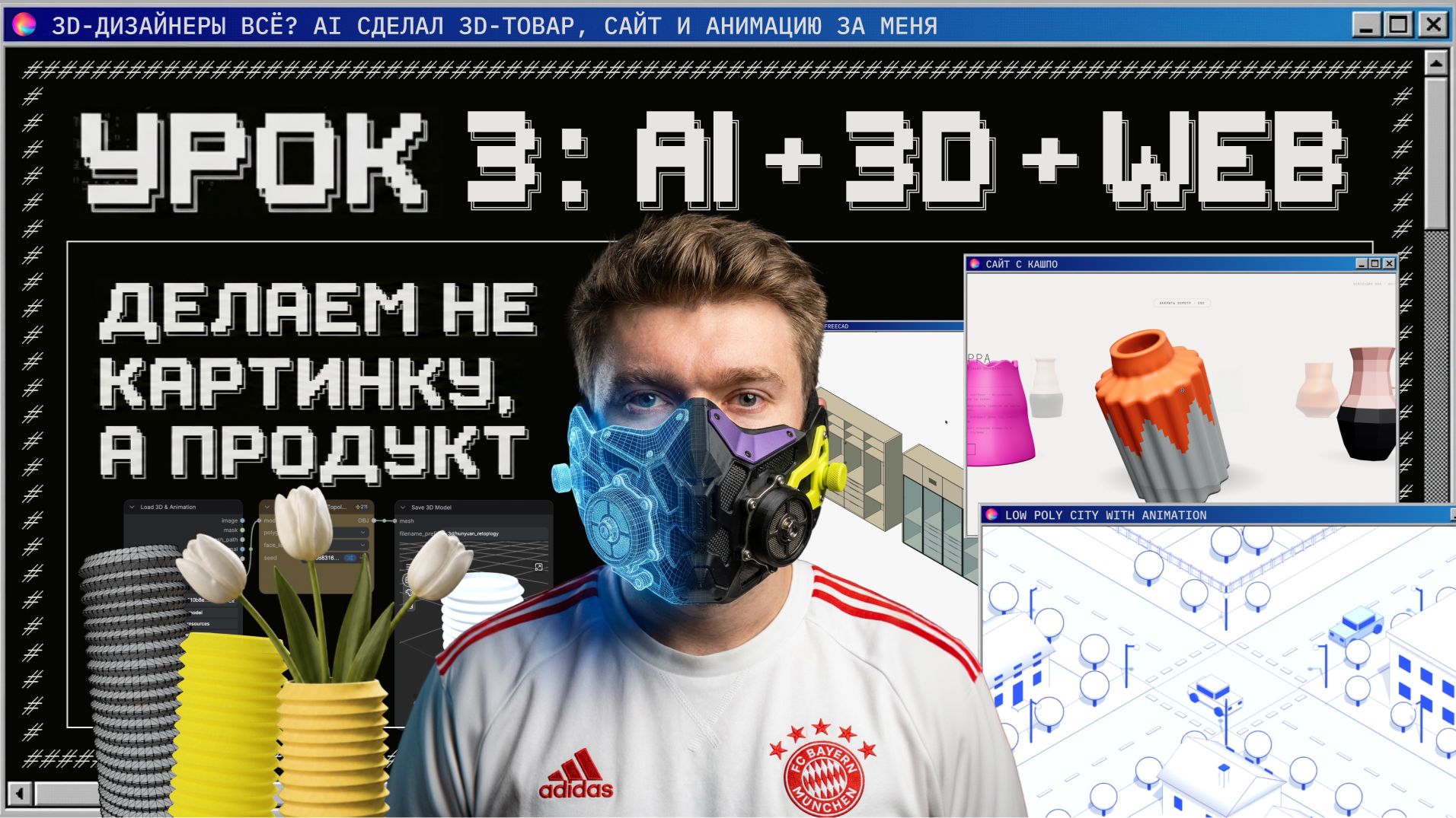 AI Design Course: Я сделал 3D-товар, сайт и анимацию без кода: AI + Blender + ComfyUI смотреть онлайн