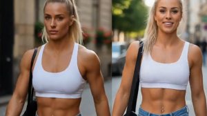 Спортивные красотки идут по улице