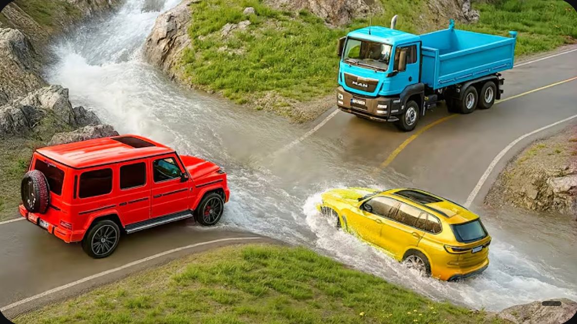 Автомобили против быстрой реки #6 в BeamNG Drive! смотреть онлайн