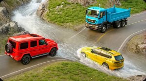 Автомобили против быстрой реки #6 в BeamNG Drive!