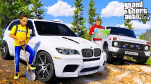 НАШЛИ РЖАВЫЙ BMW X5M E70 В ЛЕСУ! ЗАБРОШЕННЫЙ БМВ Х5М БРОДЯГА! ОПЕРСКАЯ ЕЗДА В GTA 5🌊ВОТЕР