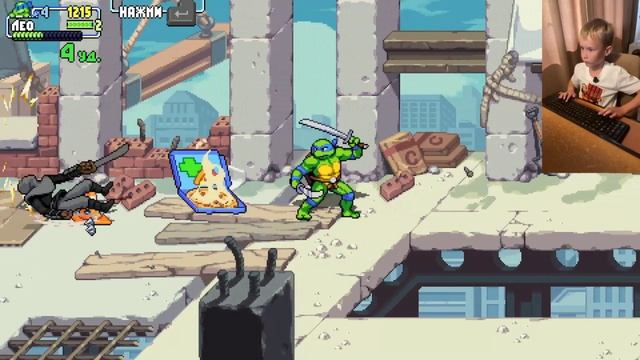 Прохождение Teenage Mutant Ninja Turtles – Shredder's Revenge. Часть 7 - Черепаший паркур