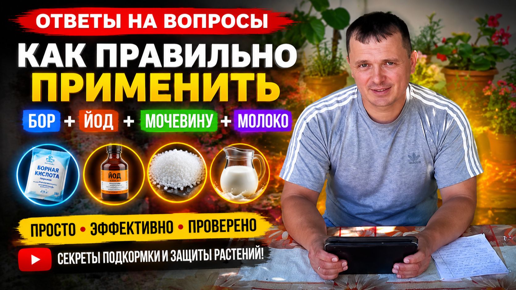 КАК ПРАВИЛЬНО ПРИМЕНИТЬ БОР+ ЙОД+МОЧЕВИНУ+МОЛОКО-ОТВЕТЫ НА ВОПРОСЫ смотреть онлайн