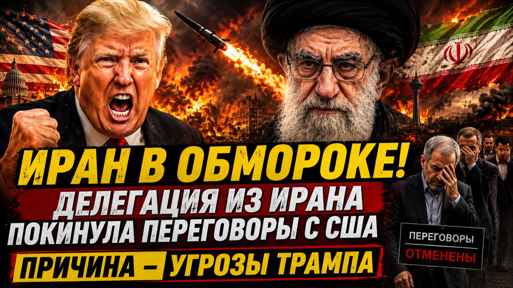 ИРАН Остолбенел! Делегация из Ирана покинула переговоры с США. Причина — угрозы Трампа смотреть онлайн
